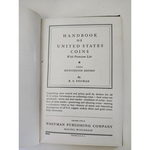 1960 Handbook of United States Coins with Premium List 17th Ed R.S. Yeoman HC - Picture 7 of 10